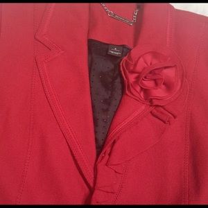 White House Black Market , red, blazer, small
